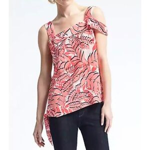 Banana Republic palm print asymmetrical top